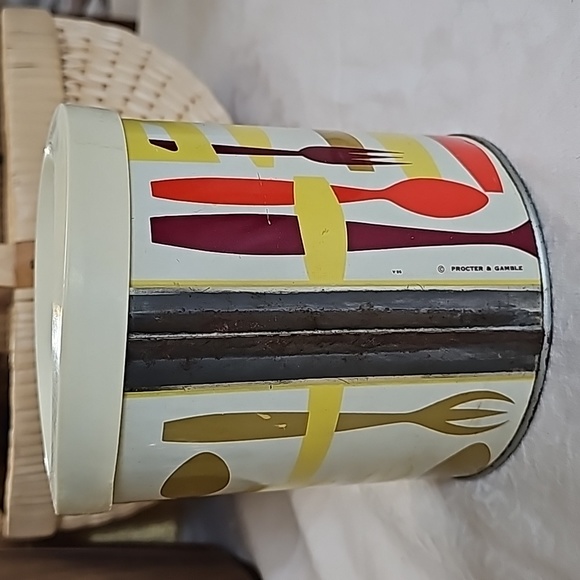 Vintage Tin Utensils Flour Coffee Can - Picture 3 of 6